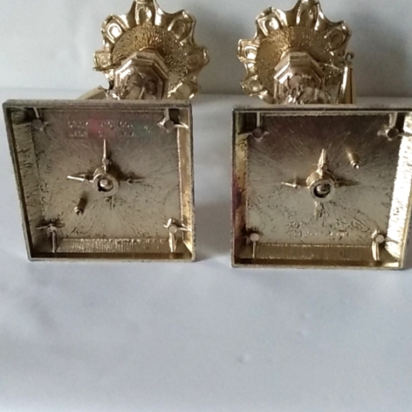 Dilly MFG Co Vintage gilded metal and marble pillar candleholders - Picture 8 of 16